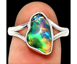 Ethiopian Opal Rough Ring size-8 SDR237390 R-1002, 8x13 mm
