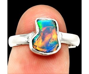 Ethiopian Opal Rough Ring size-8 SDR237391 R-1001, 8x9 mm