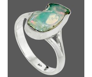 Ethiopian Opal Rough Ring size-7.5 SDR237397 R-1002, 7x14 mm