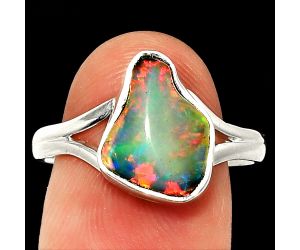 Ethiopian Opal Rough Ring size-9 SDR237398 R-1002, 10x13 mm