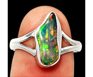 Ethiopian Opal Rough Ring size-7.5 SDR237401 R-1002, 6x14 mm