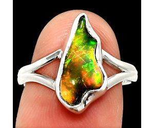 Ethiopian Opal Rough Ring size-8 SDR237402 R-1002, 8x15 mm