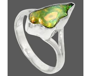 Ethiopian Opal Rough Ring size-8 SDR237402 R-1002, 8x15 mm