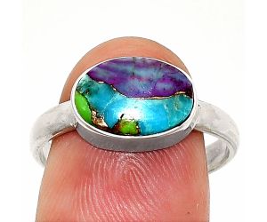 Multi Copper Turquoise Ring size-9 SDR237419 R-1057, 8x12 mm
