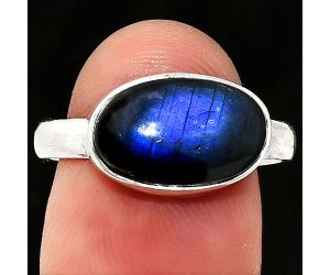 Blue Fire Labradorite Ring size-9 SDR237437 R-1057, 9x13 mm