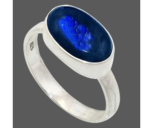 Blue Fire Labradorite Ring size-8.5 SDR237438 R-1057, 8x13 mm