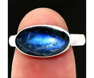Blue Fire Labradorite Ring size-8 SDR237440 R-1057, 8x14 mm
