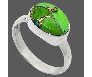 Copper Green Turquoise Ring size-8 SDR237442 R-1057, 9x12 mm