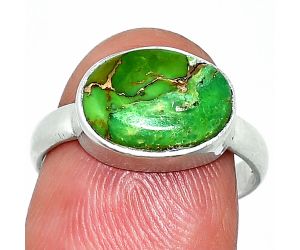 Copper Green Turquoise Ring size-7 SDR237443 R-1057, 9x12 mm