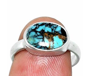 Lucky Charm Tibetan Turquoise Ring size-7 SDR237448 R-1057, 8x12 mm
