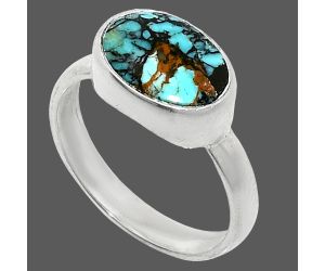 Lucky Charm Tibetan Turquoise Ring size-7 SDR237448 R-1057, 8x12 mm
