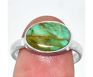 Natural Rare Turquoise Nevada Aztec Mt Ring size-8.5 SDR237453 R-1057, 9x12 mm