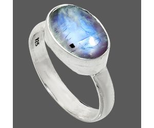 Rainbow Moonstone Ring size-7 SDR237464 R-1057, 8x12 mm