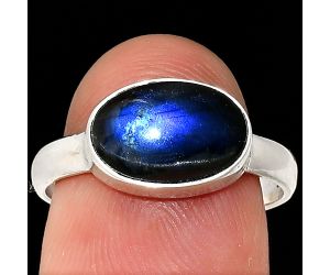 Blue Fire Labradorite Ring size-8 SDR237469 R-1057, 8x12 mm