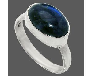 Blue Fire Labradorite Ring size-9 SDR237470 R-1057, 9x13 mm