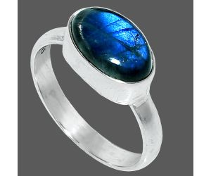 Blue Fire Labradorite Ring size-9 SDR237471 R-1057, 8x12 mm