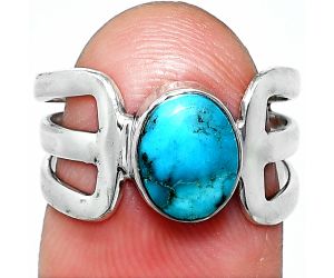 Natural Turquoise Morenci Mine Ring size-6 SDR237476 R-1162, 7x9 mm