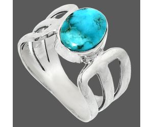 Natural Turquoise Morenci Mine Ring size-6 SDR237476 R-1162, 7x9 mm