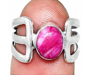 Kingman Pink Dahlia Turquoise Ring size-6 SDR237477 R-1162, 7x9 mm