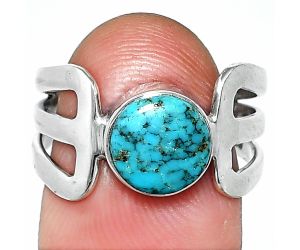 Natural Turquoise Morenci Mine Ring size-8 SDR237484 R-1162, 8x8 mm