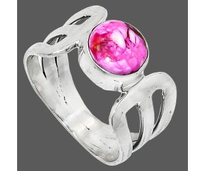 Kingman Pink Dahlia Turquoise Ring size-7 SDR237493 R-1162, 8x8 mm