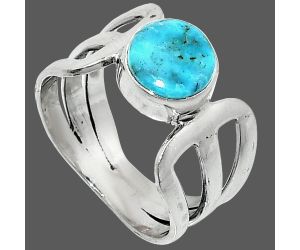 Natural Turquoise Morenci Mine Ring size-7 SDR237497 R-1162, 8x8 mm