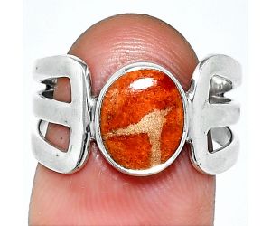Red Sponge Coral Ring size-8 SDR237503 R-1162, 8x10 mm