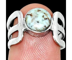 Authentic White Buffalo Turquoise Nevada Ring size-7 SDR237507 R-1162, 8x8 mm