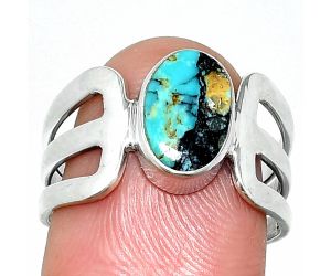 Lucky Charm Tibetan Turquoise Ring size-8 SDR237517 R-1162, 7x10 mm