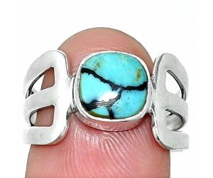 Lucky Charm Tibetan Turquoise Ring size-8 SDR237519 R-1162, 8x8 mm