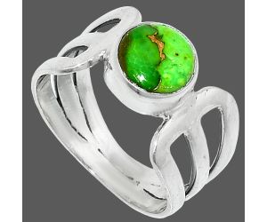 Copper Green Turquoise Ring size-7 SDR237524 R-1162, 8x8 mm