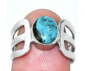 Natural Turquoise Morenci Mine Ring size-7 SDR237528 R-1162, 7x9 mm