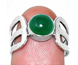 Green Onyx Ring size-7.5 SDR237536 R-1162, 8x8 mm