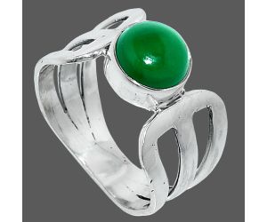 Green Onyx Ring size-7.5 SDR237536 R-1162, 8x8 mm