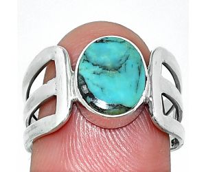 Lucky Charm Tibetan Turquoise Ring size-8 SDR237540 R-1162, 8x10 mm