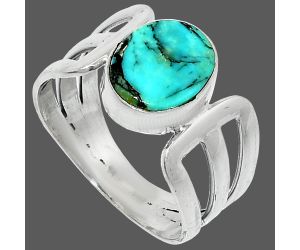Lucky Charm Tibetan Turquoise Ring size-8 SDR237540 R-1162, 8x10 mm