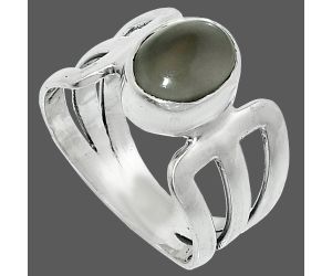 Gray Moonstone Ring size-6 SDR237542 R-1162, 7x9 mm