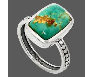 Natural Rare Turquoise Nevada Aztec Mt Ring size-9 SDR237555 R-1060, 9x14 mm