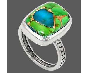 Blue Turquoise In Green Mohave Ring size-8 SDR237559 R-1060, 11x15 mm