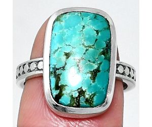 Natural Rare Turquoise Nevada Aztec Mt Ring size-7 SDR237562 R-1060, 10x16 mm
