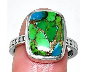 Blue Turquoise In Green Mohave Ring size-9 SDR237565 R-1060, 11x15 mm
