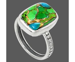 Blue Turquoise In Green Mohave Ring size-9 SDR237565 R-1060, 11x15 mm