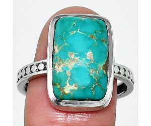 Natural Rare Turquoise Nevada Aztec Mt Ring size-9.5 SDR237569 R-1060, 11x17 mm