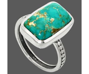 Natural Rare Turquoise Nevada Aztec Mt Ring size-9.5 SDR237569 R-1060, 11x17 mm