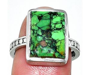 Green Matrix Turquoise Ring size-8 SDR237572 R-1060, 10x14 mm
