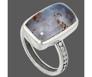 Robinson Ranch Plume Agate Ring size-7 SDR237581 R-1060, 9x16 mm