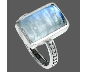 Rainbow Moonstone Ring size-9 SDR237600 R-1060, 10x15 mm