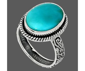 Natural Rare Turquoise Nevada Aztec Mt Ring size-7 SDR237609 R-1067, 11x15 mm