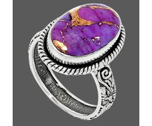 Copper Purple Turquoise Ring size-7 SDR237626 R-1067, 10x15 mm