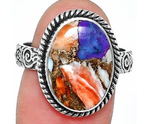 Spiny Oyster Turquoise Ring size-8.5 SDR237633 R-1067, 11x16 mm